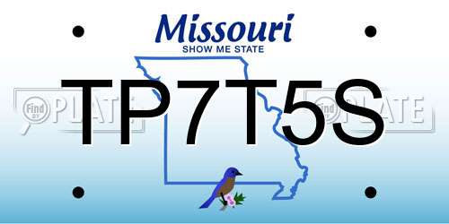 TP7T5S Missouri License Plate