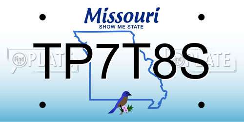 TP7T8S Missouri License Plate