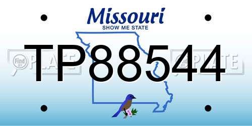 TP88544 Missouri License Plate