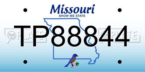 TP88844 Missouri License Plate