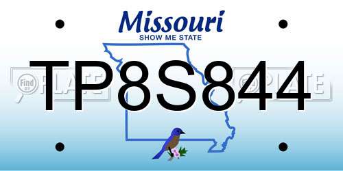 TP8S844 Missouri License Plate