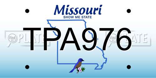 TPA976 Missouri License Plate