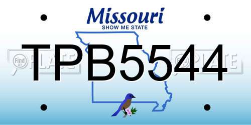 TPB5544 Missouri License Plate