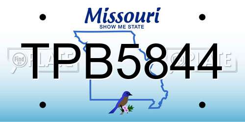 TPB5844 Missouri License Plate