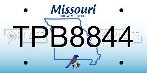 TPB8844 Missouri License Plate