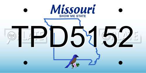 TPD5152 Missouri License Plate