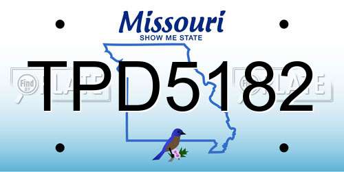 TPD5182 Missouri License Plate