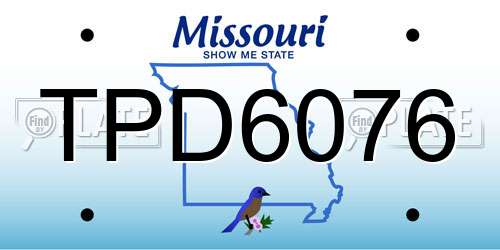 TPD6076 Missouri License Plate