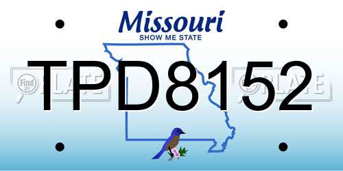 TPD8152 Missouri License Plate