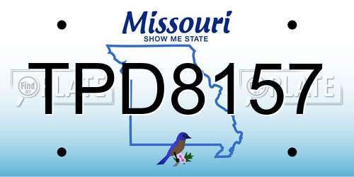 TPD8157 Missouri License Plate