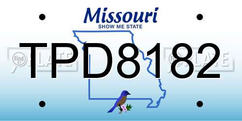 TPD8182 Missouri License Plate