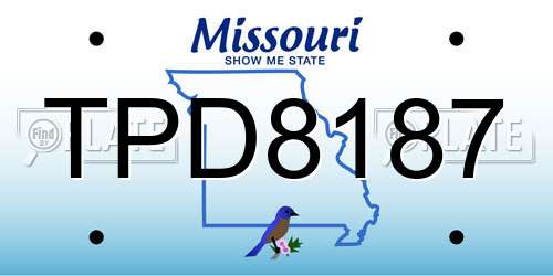 TPD8187 Missouri License Plate