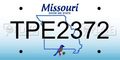TPE2372 Missouri License Plate