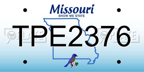 TPE2376 Missouri License Plate
