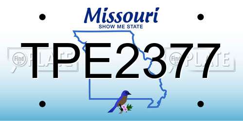 TPE2377 Missouri License Plate