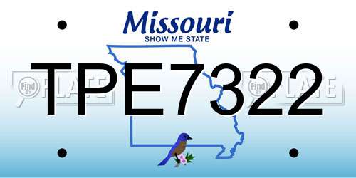 TPE7322 Missouri License Plate