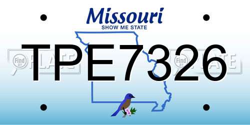 TPE7326 Missouri License Plate