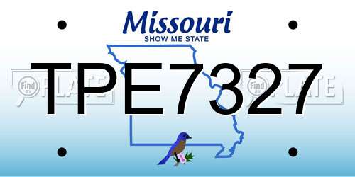 TPE7327 Missouri License Plate