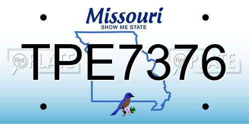 TPE7376 Missouri License Plate