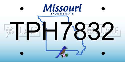 TPH7832 Missouri License Plate