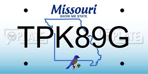 TPK89G Missouri License Plate