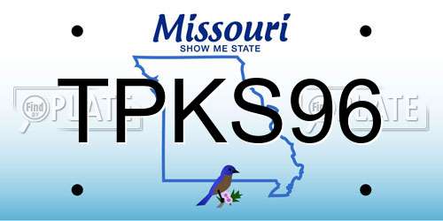 TPKS96 Missouri License Plate