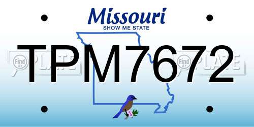 TPM7672 Missouri License Plate