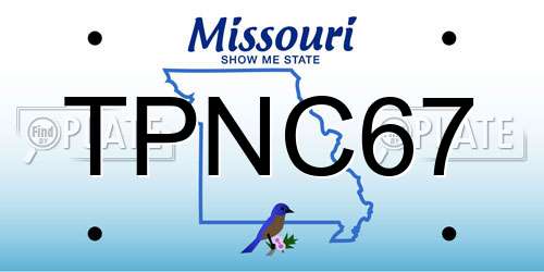 TPNC67 Missouri License Plate