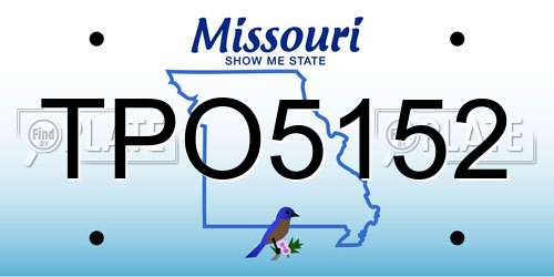 TPO5152 Missouri License Plate