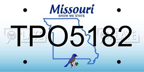 TPO5182 Missouri License Plate