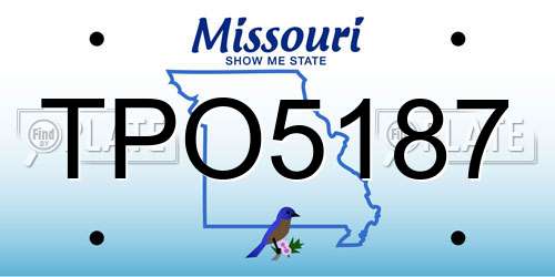 TPO5187 Missouri License Plate