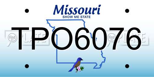 TPO6076 Missouri License Plate