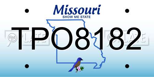 TPO8182 Missouri License Plate