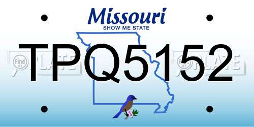TPQ5152 Missouri License Plate