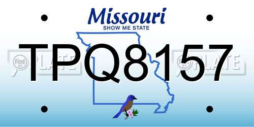 TPQ8157 Missouri License Plate