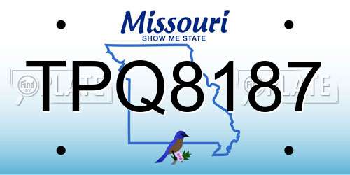 TPQ8187 Missouri License Plate