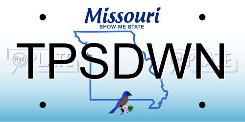 TPSDWN Missouri License Plate