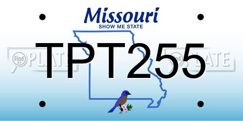 TPT255 Missouri License Plate