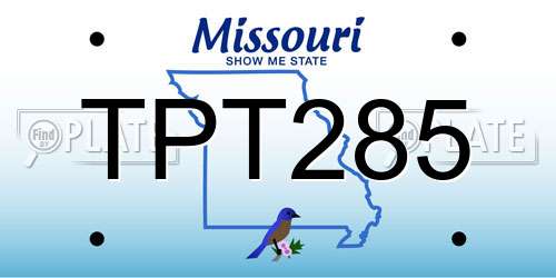 TPT285 Missouri License Plate
