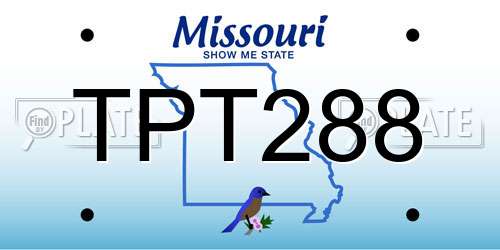 TPT288 Missouri License Plate