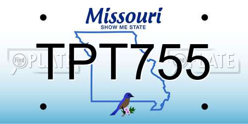 TPT755 Missouri License Plate