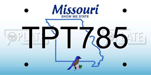 TPT785 Missouri License Plate