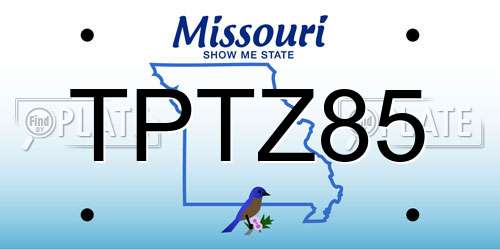 TPTZ85 Missouri License Plate