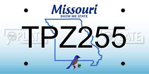 TPZ255 Missouri License Plate