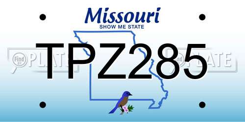 TPZ285 Missouri License Plate