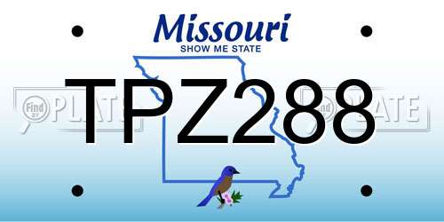 TPZ288 Missouri License Plate