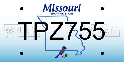 TPZ755 Missouri License Plate