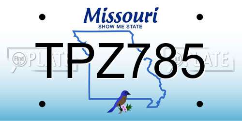 TPZ785 Missouri License Plate