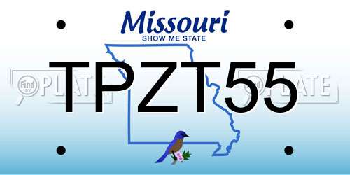 TPZT55 Missouri License Plate