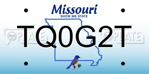 TQ0G2T Missouri License Plate